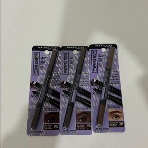 3X Maybelline Express Brow Pencil Set - Deep and Medium Brown
